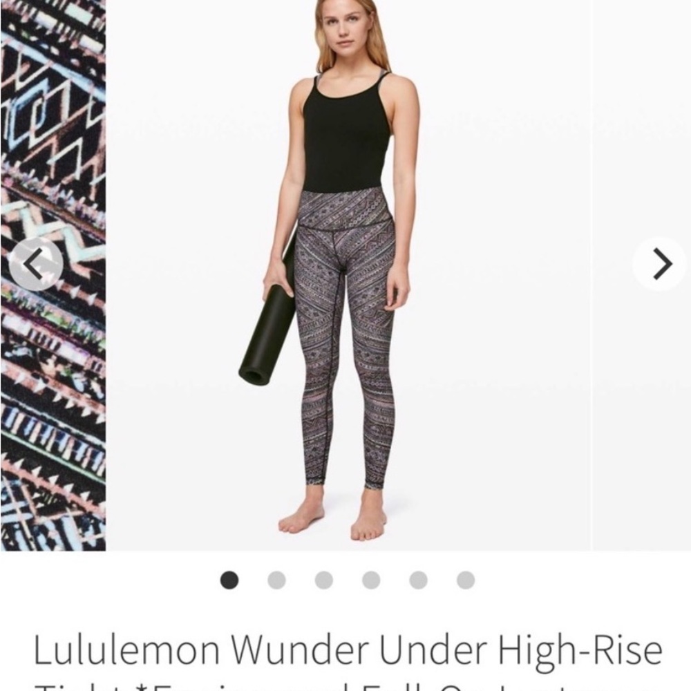 Lululemon Wunder Under High Rise Leggings Luxtreme 28” Rare Tribal Pace Size 8 L
